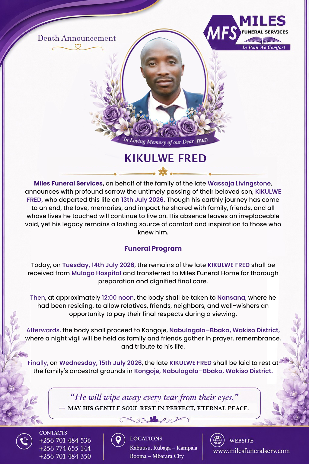 KIKULWE FRED@announcement
